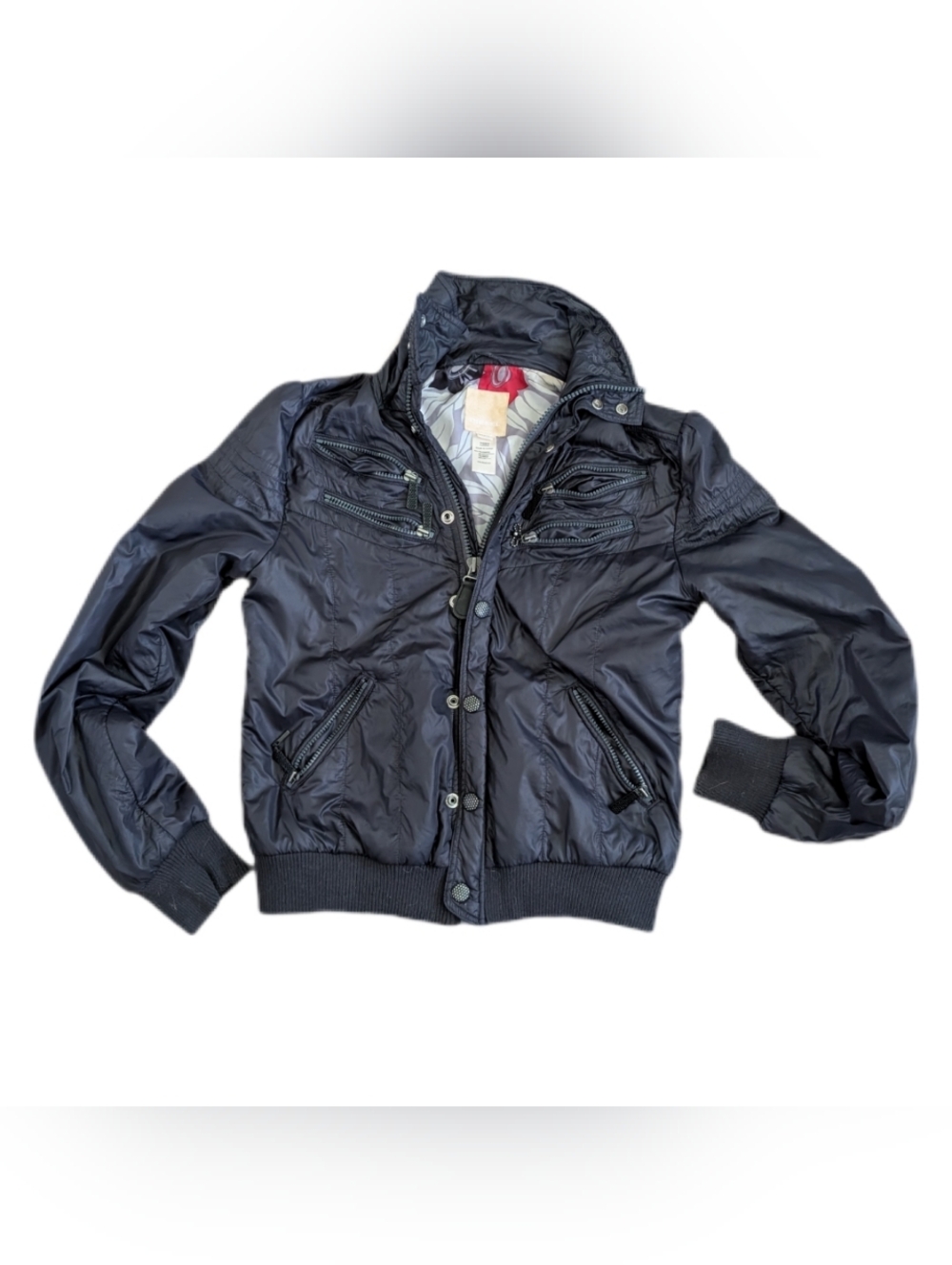 Vintage Diesel Women's Nylon Motorcycle Jacket Size Large